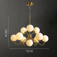 lustre moderne branche lune boule en verre pour restaurant
