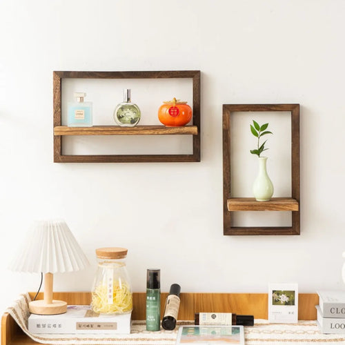 Black Wood Shelves for Wall Storage Hanging Floating Wall Shelves Rustic Farmhouse Decor, Bedroom Bathroom Living Room Kitchen - vue 8 sur 7