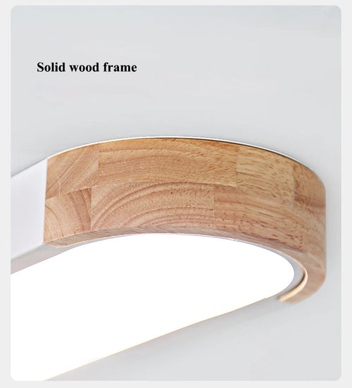 SANDYHA plafonniers nordique Led bois fer acrylique Rectangle piste lampe pour salon chambre décor intérieur luminaires - vue 7 sur 15