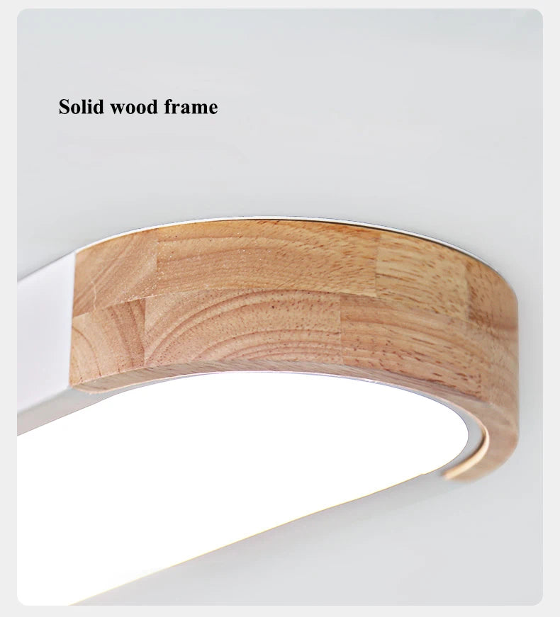 SANDYHA plafonniers nordique Led bois fer acrylique Rectangle piste lampe pour salon chambre décor intérieur luminaires - vue 6 sur 15