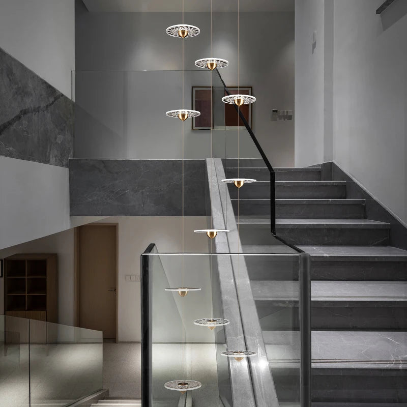 lustre moderne pour escalier design nordique simple et élégant - vue 3 sur 21