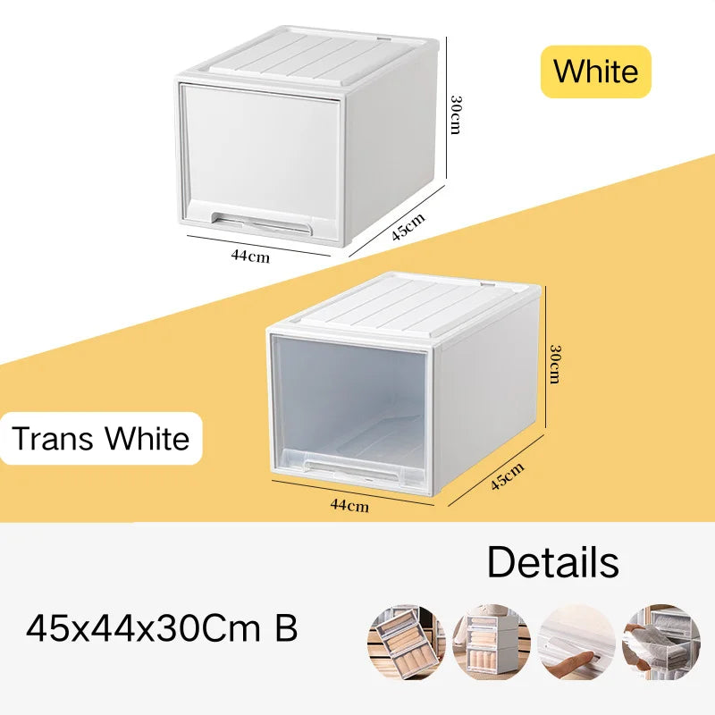tiroirs empilables en plastique transparent pour rangement pratique - vue 16 sur 48