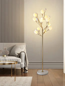 Nordic living room vertical floor lamp, simple bedroom bedside lamp, creative personalized magnolia decoration floor lamp