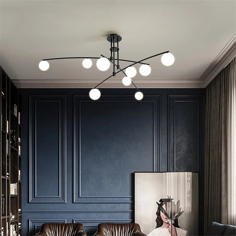 lustre led moderne youlaike en verre pour salon cuisine