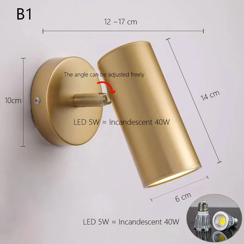 Adjustable Nordic wall lamp modern minimalist rotating LED light - vue 12 sur 15