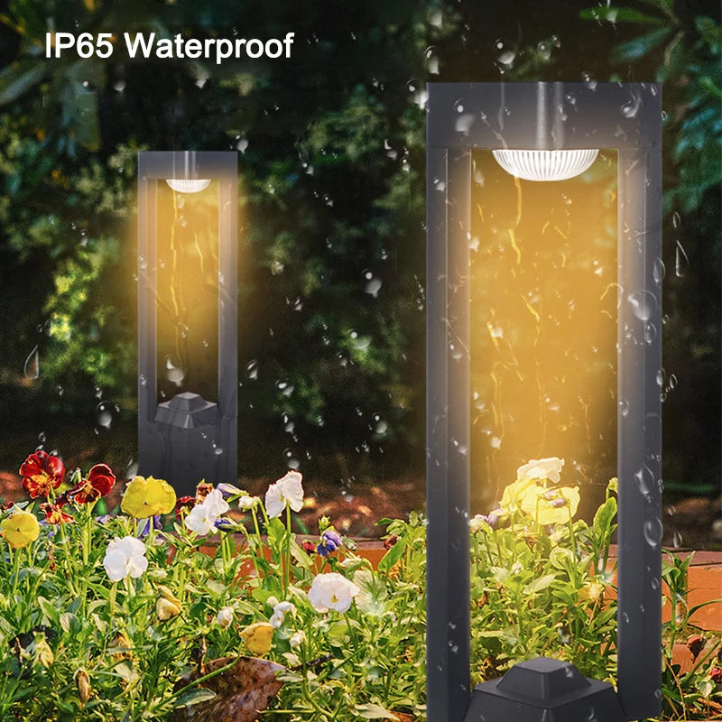 lampes de pelouse à led étanches modernes pour extérieur jardin et cour - vue 3 sur 12
