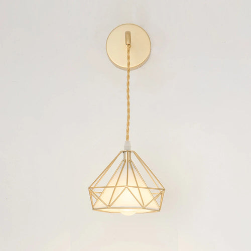 Modern nordic wall light with lampshade for bedroom and living room - vue 4 sur 7