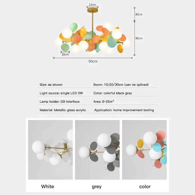 Lustre LED de Style nordique moderne - vue 6 sur 12