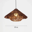 Chinese rattan pendant light, hand woven straw hat lampshade pendant light, living room decoration, indoor lighting fixtures