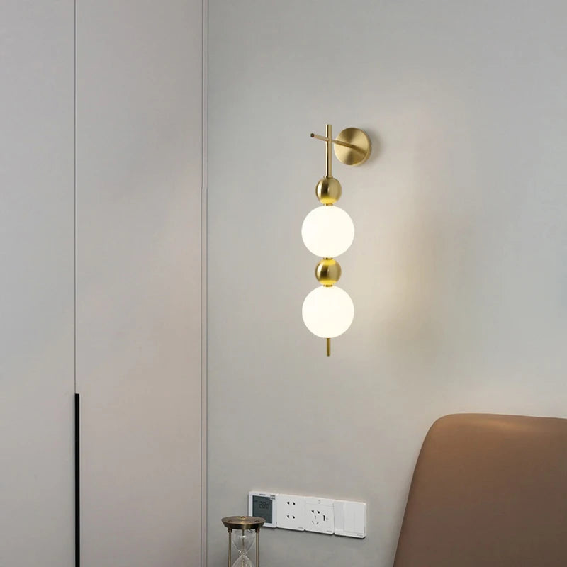 applique murale led en métal avec boule acrylique design et gradation variable - vue 5 sur 9