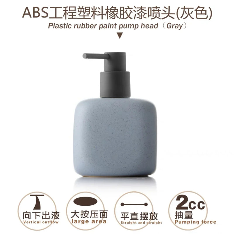 bouteille en céramique pour savon et gel douche portable