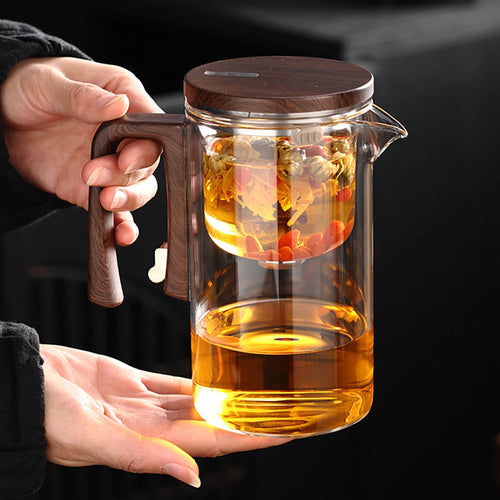 Theiere cafetiere verre chauffant infuseur filtre separateur
