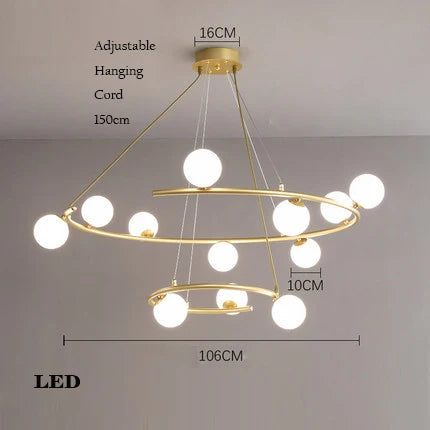 lustre créatif en fer et verre tendance pour décoration intérieure - vue 10 sur 16