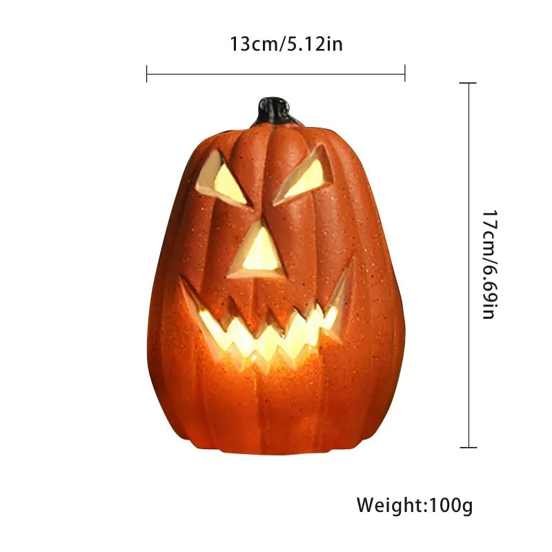 Halloween LED Pumpkin Lantern, LED Light Lamp Lantern Home Props Bar, Halloween Decor LED Lantern Scene Layout Home Decoration - vue 4 sur 6