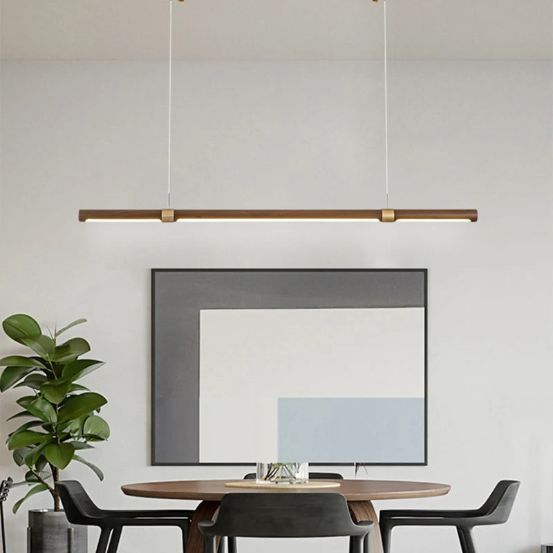 suspension minimaliste en bois et métal hauteur réglable pour divers espaces - vue 5 sur 9