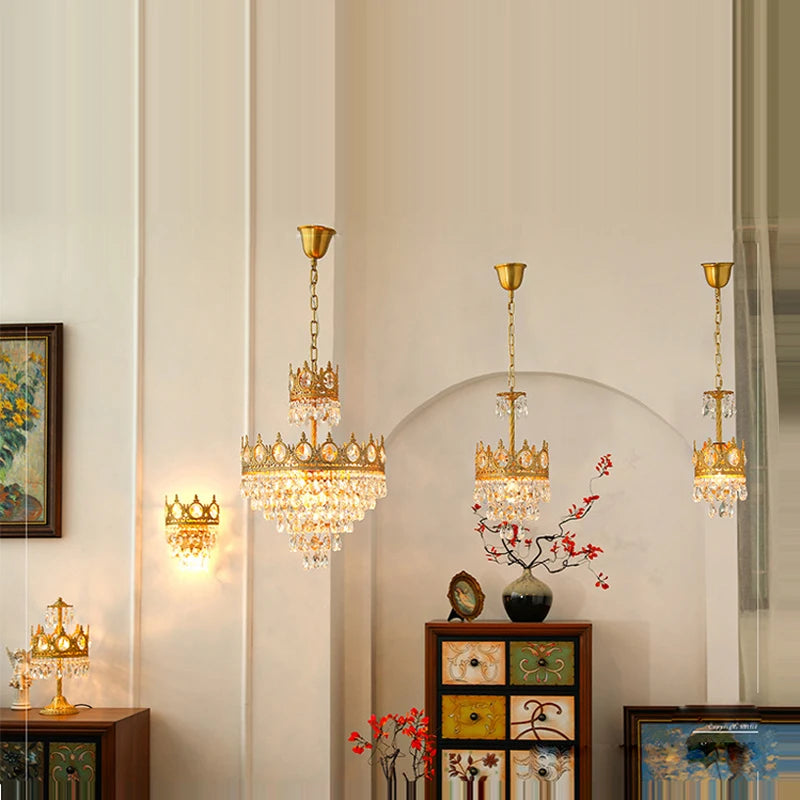 lustre en cristal k9 dimmable pour éclairage moderne - vue 5 sur 16