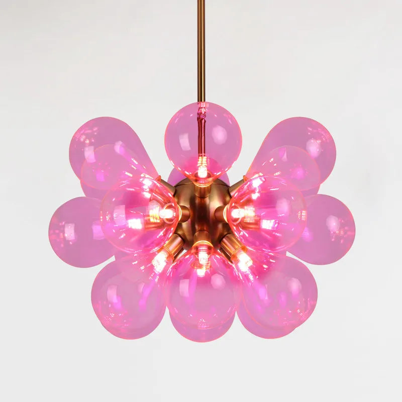 lustre nordique boule verre led décoration maison suspendu