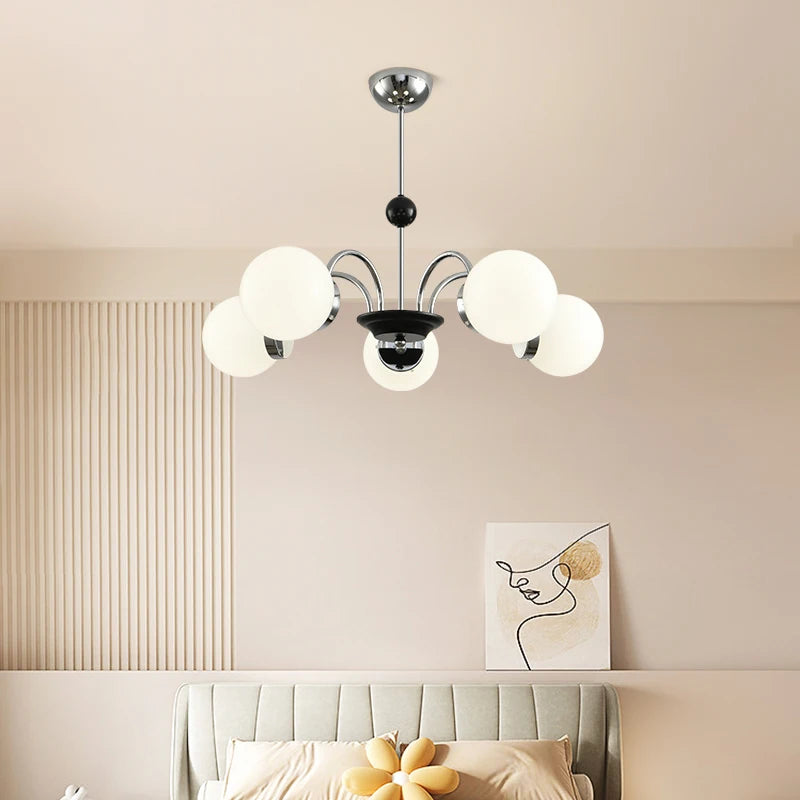 lustre moderne bauhaus magic bean style français crème luxe - vue 5 sur 16
