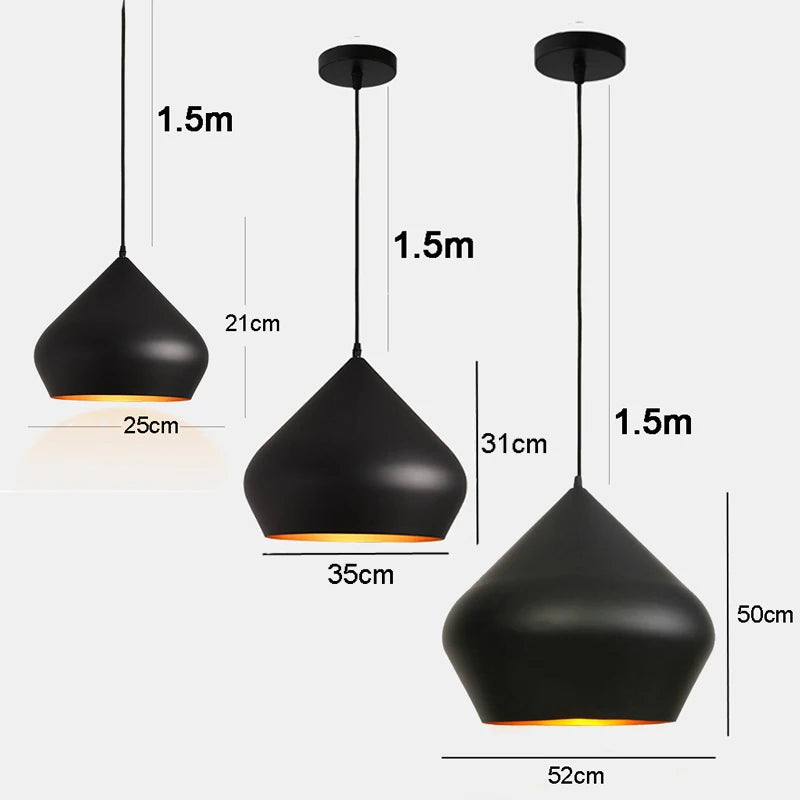 Modern Sleek Pendant Ceiling Lights, Suspension lamp for Kitchen Islands, Restaurant Tables, Home Room decorations Lighting - vue 6 sur 8