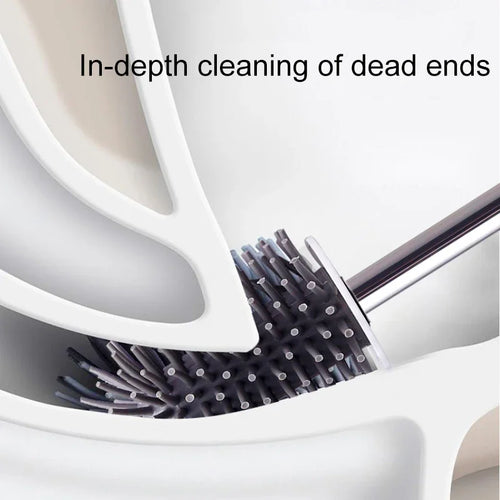 brosse de toilette en silicone avec support mural ou sur pied - vue 4 sur 10