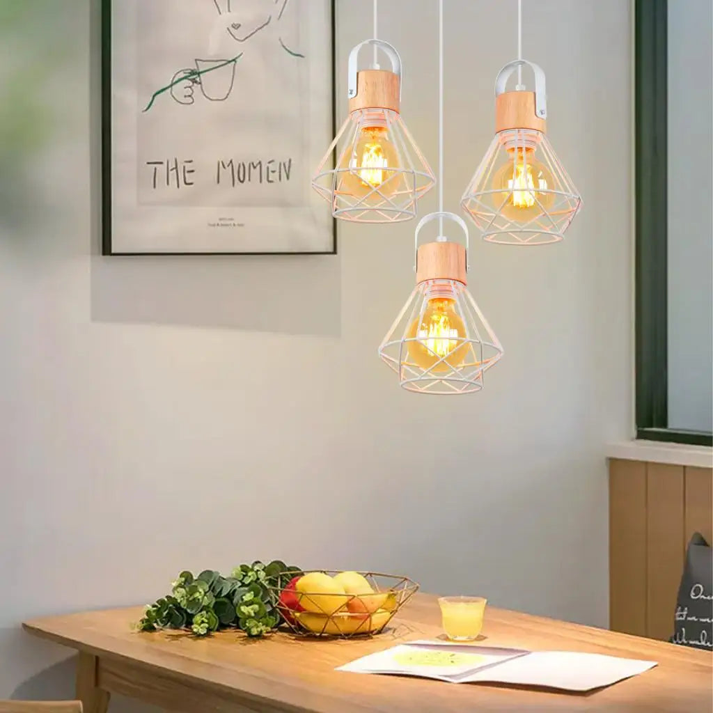 lampes suspendues nordiques en bois massif pour intérieur hôtel café bar - vue 5 sur 14