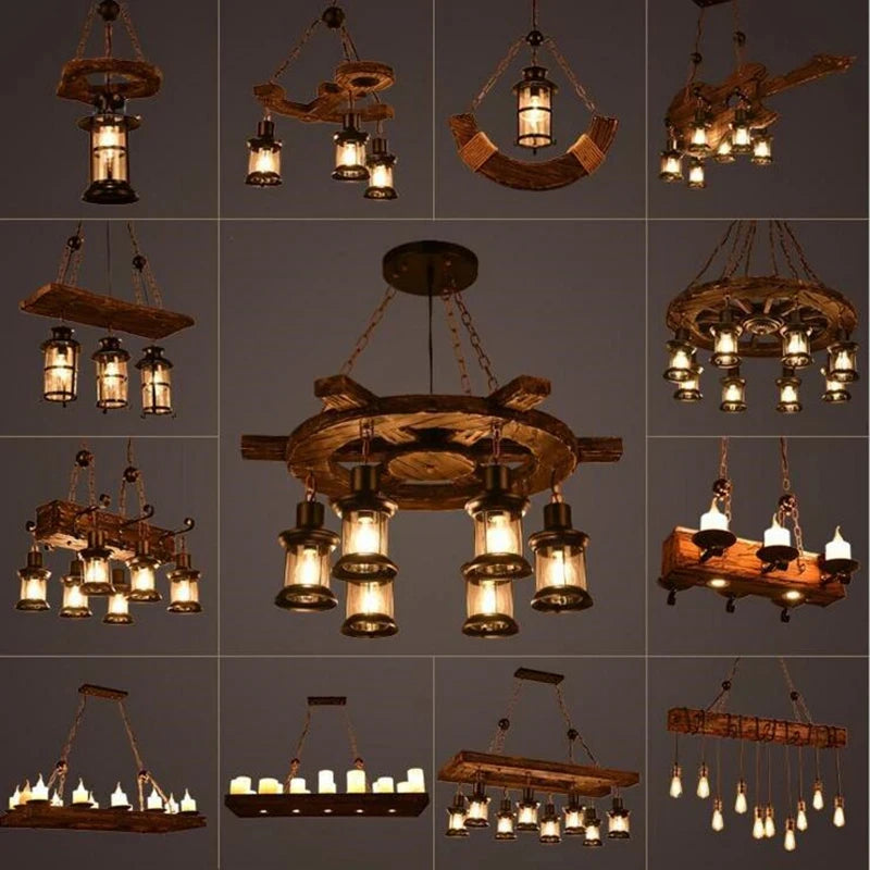 Suspension LED Vintage de pays - vue 7 sur 24