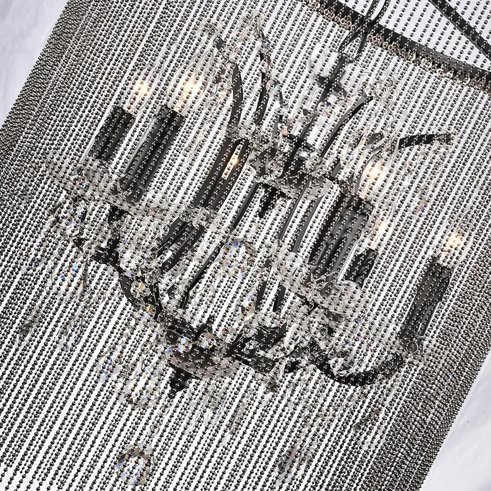 lustre traditionnel à éclairage led avec cristaux fumés - vue 6 sur 5