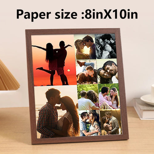 Personalized wooden photo frames, custom photo frame ornaments, simple holiday gifts indoors, commemorate precious memories - vue 6 sur 12