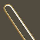 Minimalist copper LED floor lamp with 3 interchangeable Nordic decorations