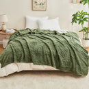 plaid sherpa jacquard motif carreaux doux salon chambre