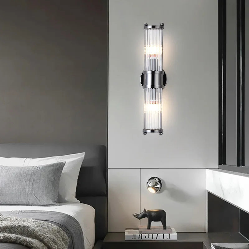 applique murale en cristal à rayures chromées et noires pour intérieur - vue 6 sur 11
