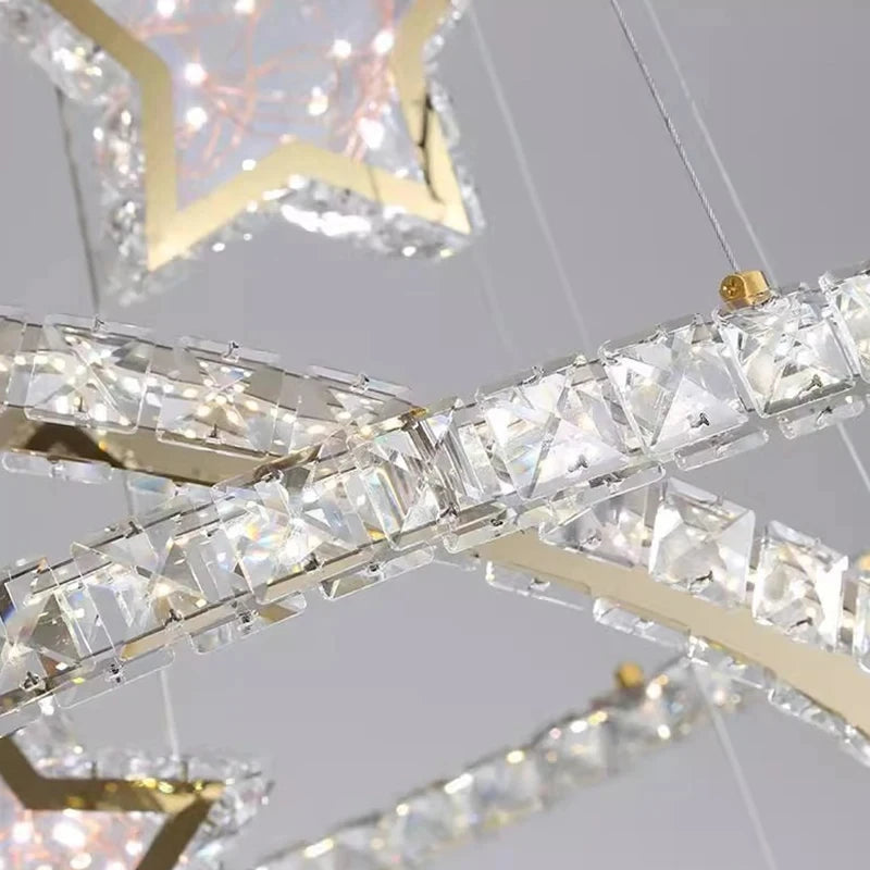 lampes suspendues intelligentes en cristal au design moderne - vue 7 sur 9