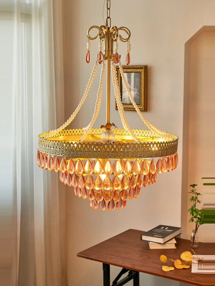 lustre à led en cristal en forme de larme pour décoration intérieure - vue 7 sur 14