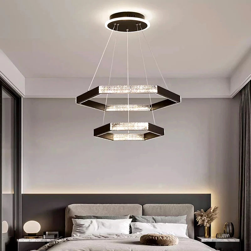 lustre moderne simple suspension led pour éclairage intérieur - vue 3 sur 10