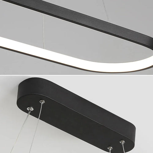 Modern LED ring for minimalist suspended decor - vue 5 sur 18