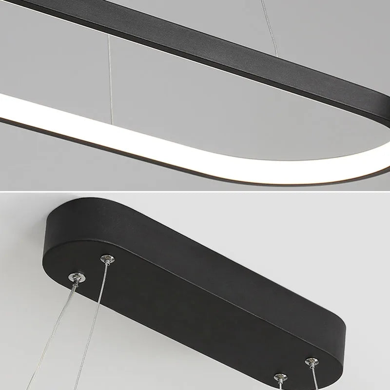 Modern LED ring for minimalist suspended decor - vue 4 sur 18