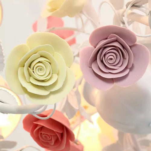 lustre romantique pour chambre d'enfant princesse fleurs lumineuses - vue 3 sur 5