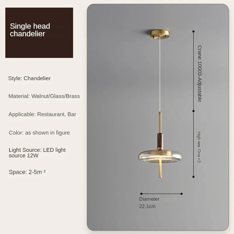 Nordic copper minimalist chandelier for elegant interiors - vue 10 sur 10
