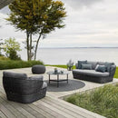 canapé extérieur en teck avec table basse et lit