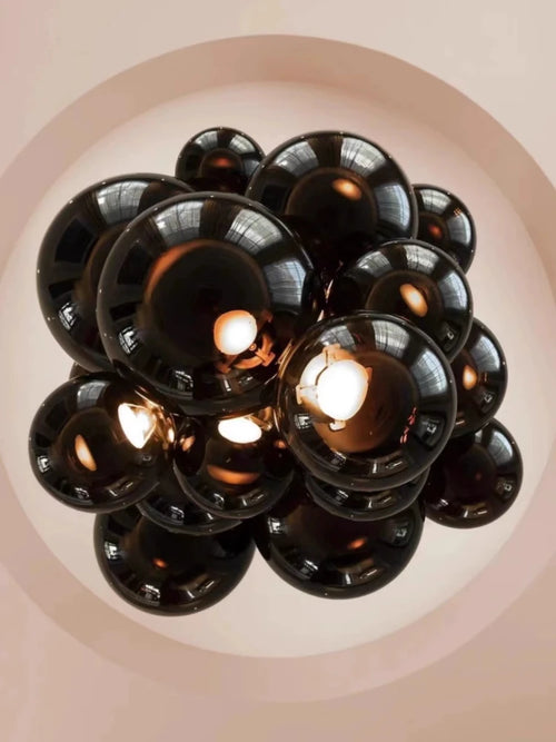 suspension en verre design italien style raisin lumineux - vue 4 sur 11