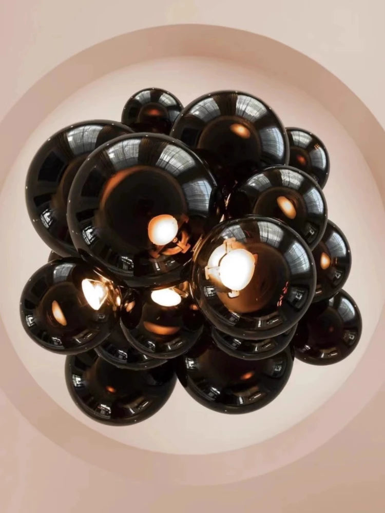 suspension en verre design italien style raisin lumineux - vue 3 sur 11