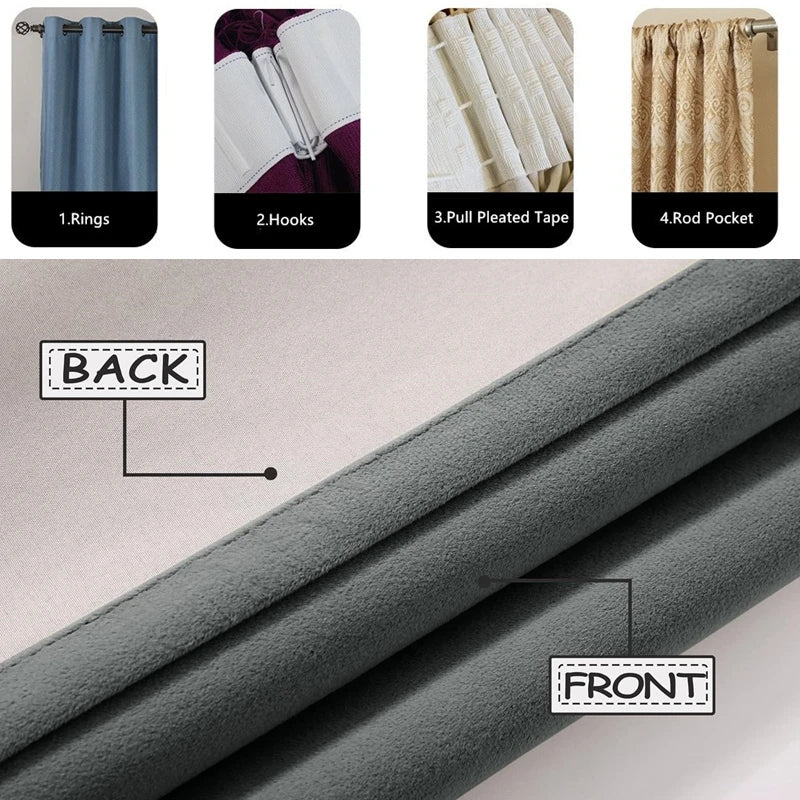 Rideau velours occultant phonique sur mesure pour chambre - vue 7 sur 10
