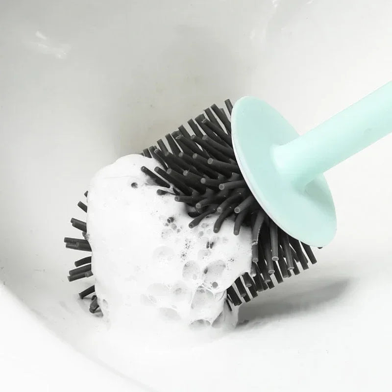 brosse suspendue en silicone avec long manche et support de séchage rapide - vue 5 sur 7