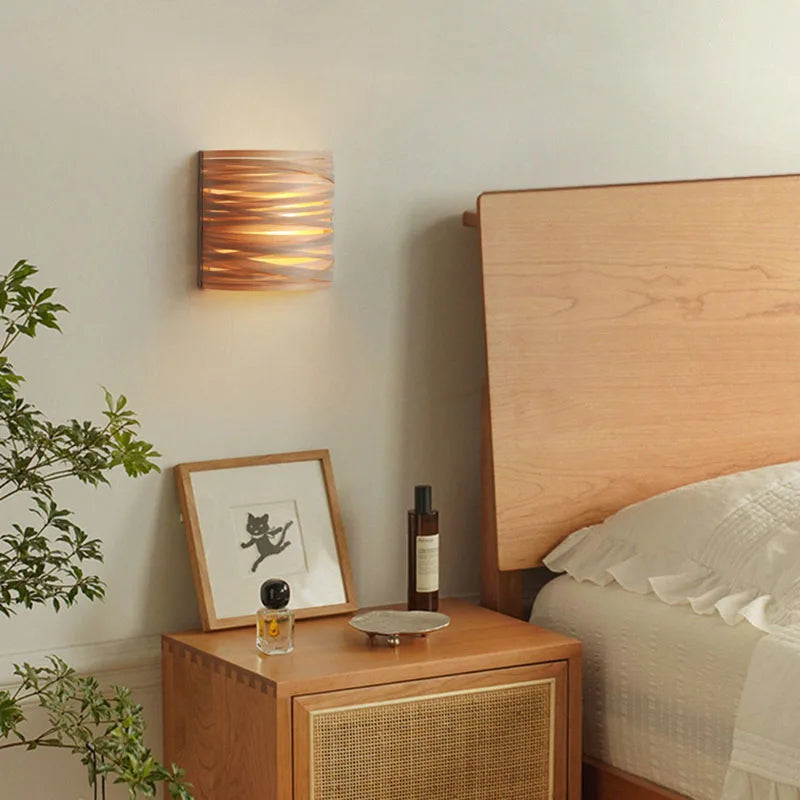 Applique murale nordique en bois demi-cercle - vue 4 sur 7