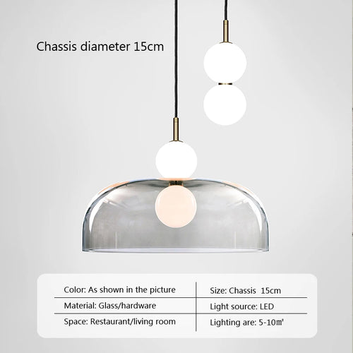 suspension en verre design pour décoration moderne et élégante - vue 8 sur 15