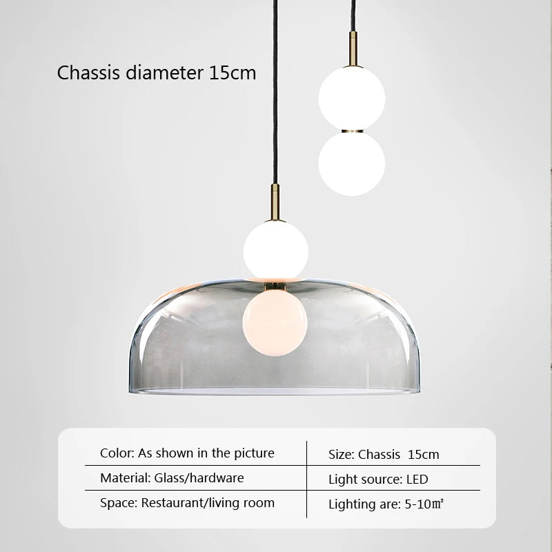 suspension en verre design pour décoration moderne et élégante - vue 7 sur 15