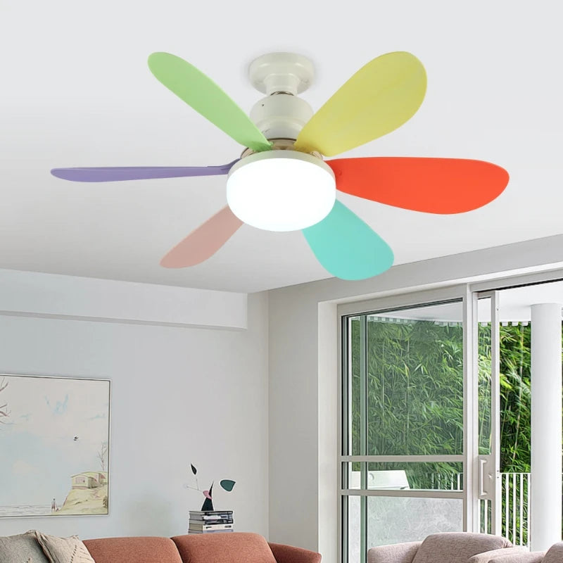 ventilateur de plafond led moderne télécommande intelligente trois couleurs - vue 2 sur 12