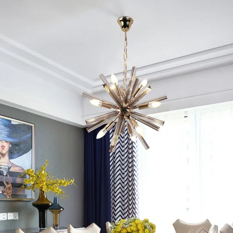 lustre moderne en cristal design pissenlit pour intérieur élégant - vue 4 sur 8