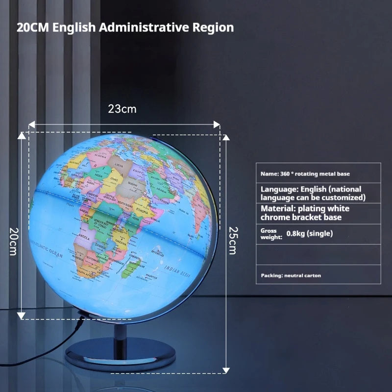 globe terrestre lumineux rotatif 360 et 720 pour enfants fournitures scolaires - vue 18 sur 18
