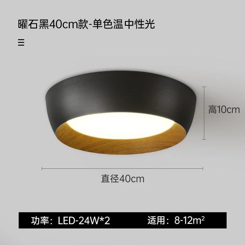 plafonnier led moderne réglable en fer et bois minimaliste italien - vue 6 sur 8